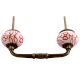 Red Leaf Floral Ceramic Bridge Handle